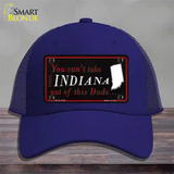 Indiana Dude Novelty License Plate Hat Mesh / Royal Blue