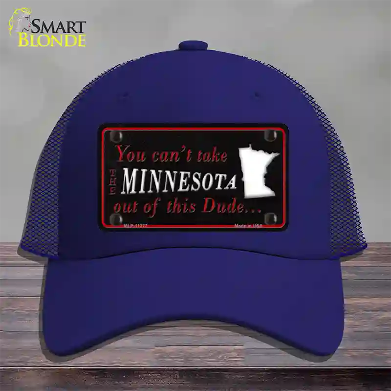 Minnesota Dude Novelty License Plate Hat Mesh / Royal Blue