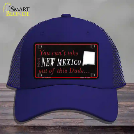 New Mexico Dude Novelty License Plate Hat Mesh / Royal Blue