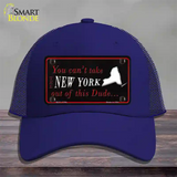 New York Dude Novelty License Plate Hat Mesh / Royal Blue