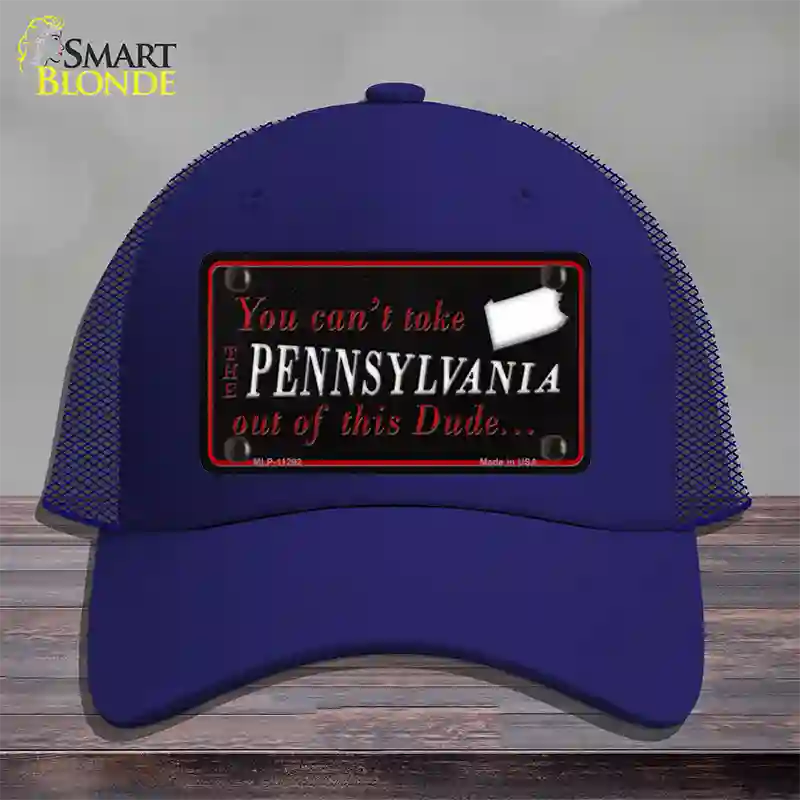 Pennsylvania Dude Novelty License Plate Hat Mesh / Royal Blue