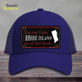 Rhode Island Dude Novelty License Plate Hat Mesh / Royal Blue