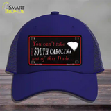 South Carolina Dude Novelty License Plate Hat Mesh / Royal Blue