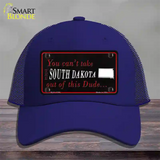 South Dakota Dude Novelty License Plate Hat Mesh / Royal Blue