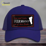 Vermont Dude Novelty License Plate Hat Mesh / Royal Blue