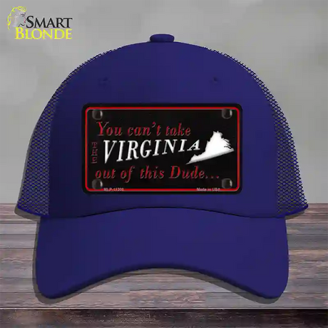 Virginia Dude Novelty License Plate Hat Mesh / Royal Blue