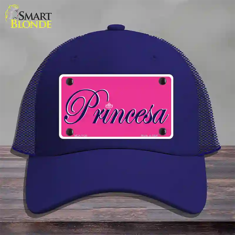 Princesa Novelty License Plate Hat Mesh / Royal Blue