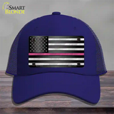 Thin Pink Line Novelty License Plate Hat Mesh / Royal Blue