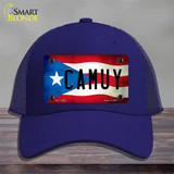 Camuy Puerto Rico Flag Novelty License Plate Hat Mesh / Royal Blue