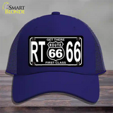 Get There 1st Class Novelty License Plate Hat Mesh / Royal Blue