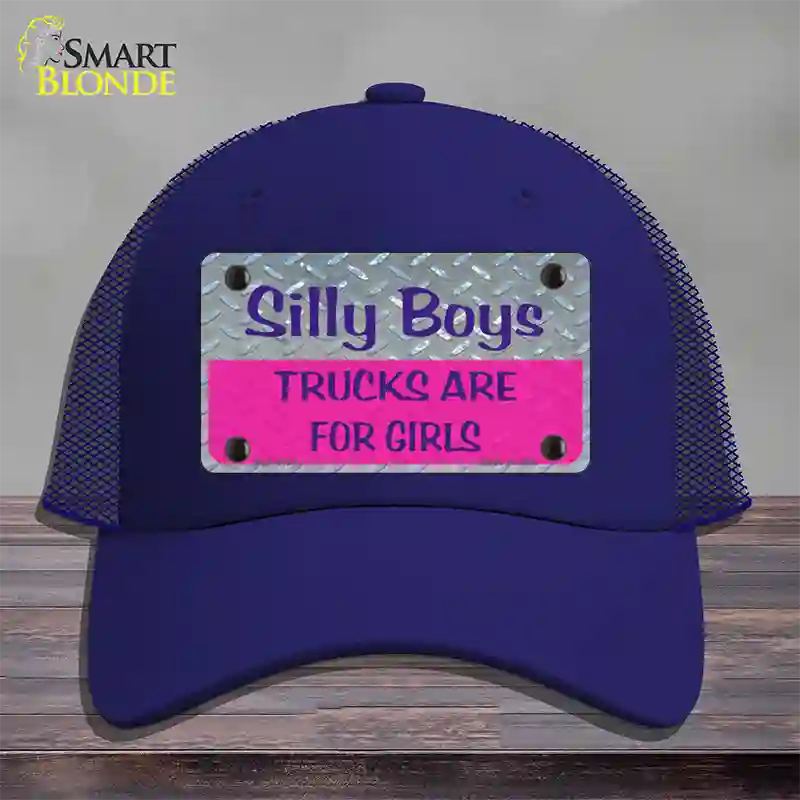 Silly Boys Novelty License Plate Hat Mesh / Royal Blue