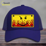 Smiley Flame Novelty License Plate Hat Mesh / Royal Blue