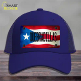 Quebradillas Puerto Rico Flag Novelty License Plate Hat Mesh / Royal Blue