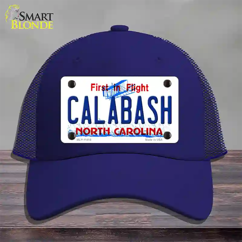 Calabash North Carolina Novelty License Plate Hat Mesh / Royal Blue