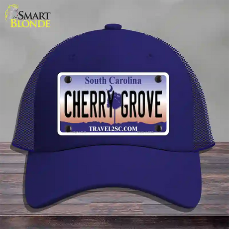 Cherry Grove South Carolina Novelty License Plate Hat Mesh / Royal Blue