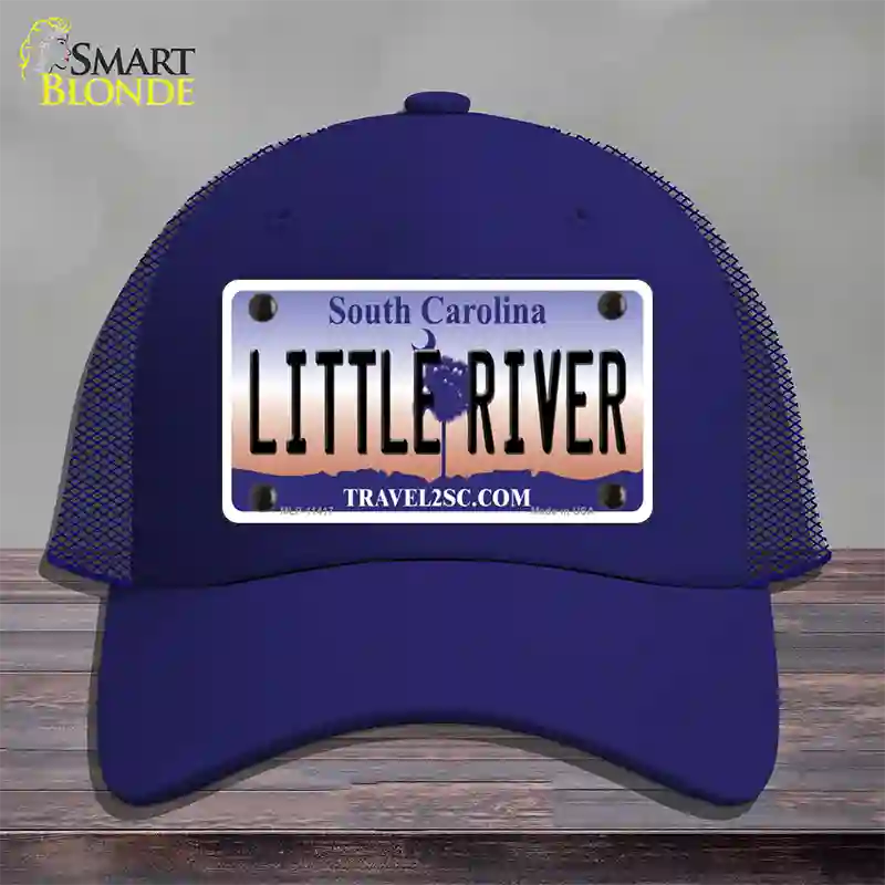 Little River South Carolina Novelty License Plate Hat Mesh / Royal Blue