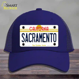 Sacramento California Novelty License Plate Hat Mesh / Royal Blue