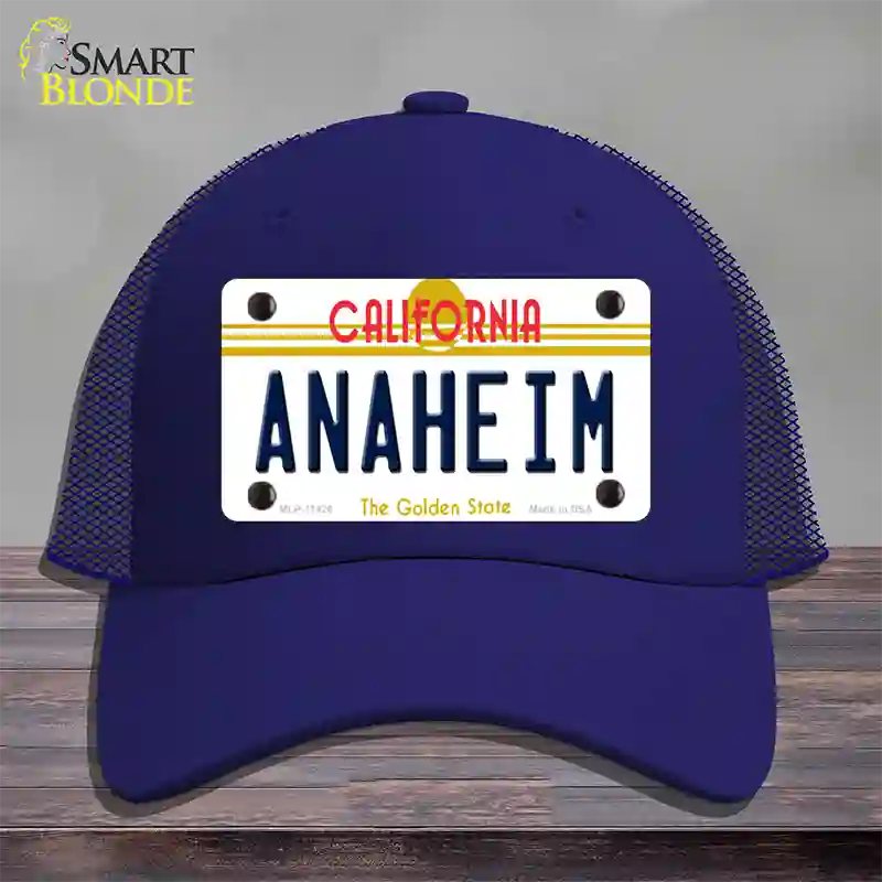 Anaheim California Novelty License Plate Hat Mesh / Royal Blue