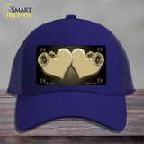 Hearts Over Roses In Gold Novelty License Plate Hat Mesh / Royal Blue