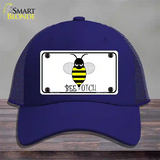 Bee-otch Novelty License Plate Hat Mesh / Royal Blue