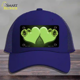 Hearts Over Roses In Lime Green Novelty License Plate Hat Mesh / Royal Blue