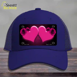 Hearts Over Roses In Pink Novelty License Plate Hat Mesh / Royal Blue