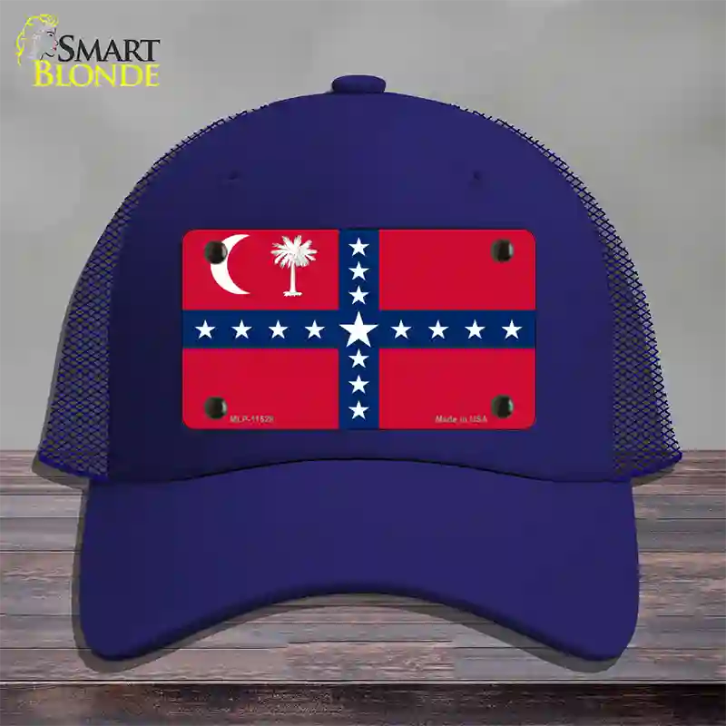 South Carolina Sovereignty Flag Novelty License Plate Hat Mesh / Royal Blue