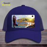 Happiness Way Of Life Yoga Novelty License Plate Hat Mesh / Royal Blue