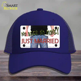 No Beer No Money Just Married Novelty License Plate Hat Mesh / Royal Blue