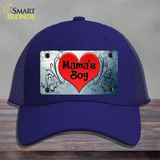 Mamas Boy Novelty License Plate Hat Mesh / Royal Blue