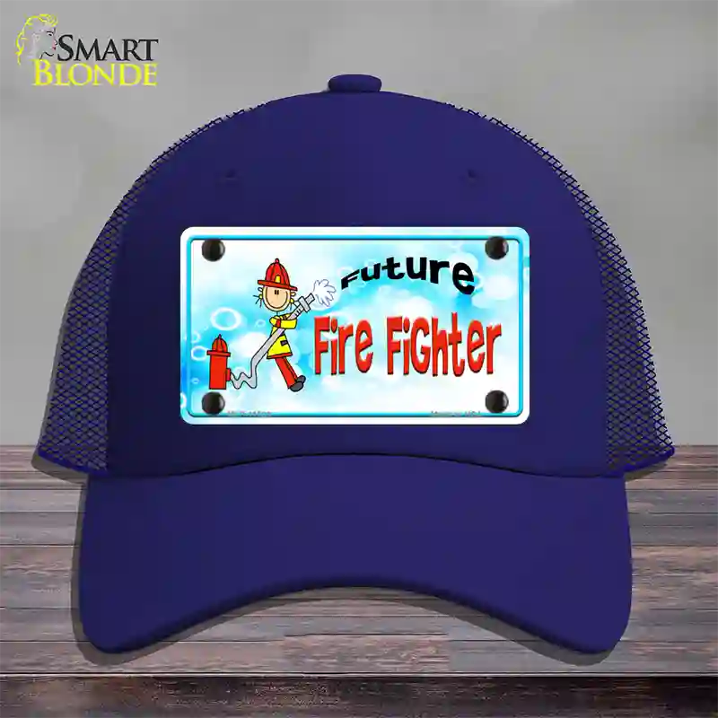 Future Fire Fighter Novelty License Plate Hat Mesh / Royal Blue