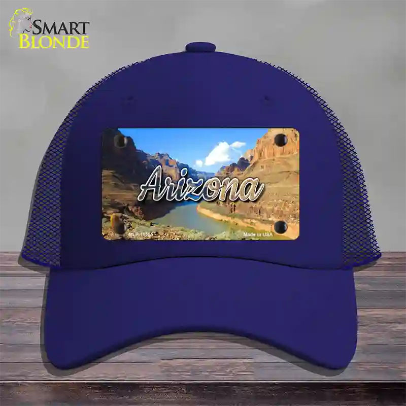 Arizona Canyon State Novelty License Plate Hat Mesh / Royal Blue