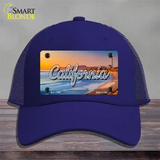 California Beach State Novelty License Plate Hat Mesh / Royal Blue