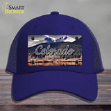 Colorado Forest and Mountains State Novelty License Plate Hat Mesh / Royal Blue