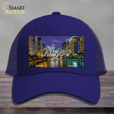 Illinois River City Lights State Novelty License Plate Hat Mesh / Royal Blue