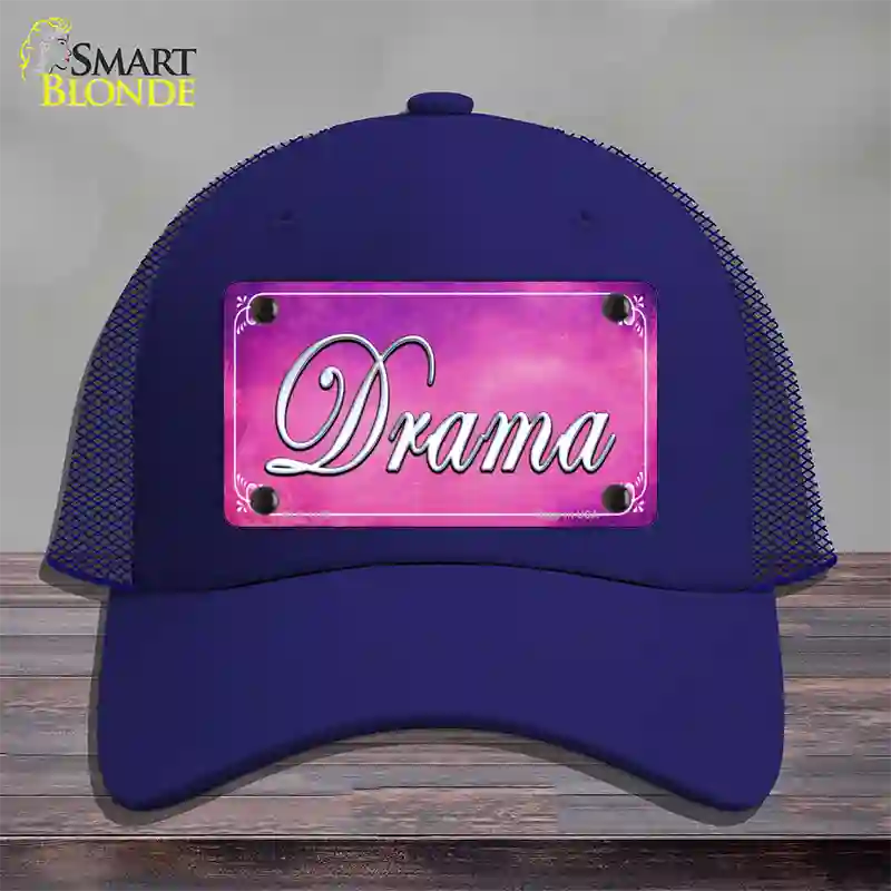 Drama Novelty License Plate Hat Mesh / Royal Blue