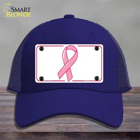 Breast Cancer Ribbon Novelty License Plate Hat Mesh / Royal Blue