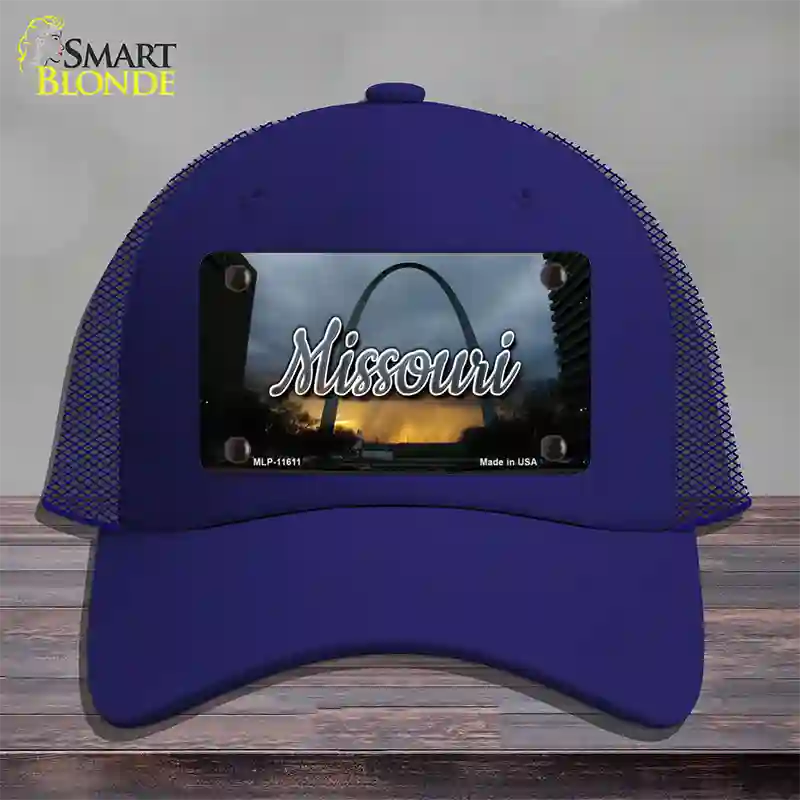 Missouri Gateway Arch State Novelty License Plate Hat Mesh / Royal Blue