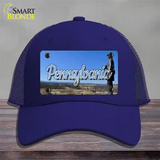 Pennsylvania Gettysburg Statue State Novelty License Plate Hat Mesh / Royal Blue