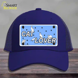 Cat Lover Novelty License Plate Hat Mesh / Royal Blue