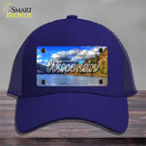 Wisconsin Colorful Lake State Novelty License Plate Hat Mesh / Royal Blue