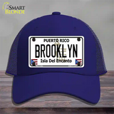 Brooklyn Puerto Rico Novelty License Plate Hat Mesh / Royal Blue