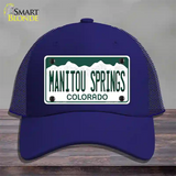 Manitou Springs Colorado Novelty License Plate Hat Mesh / Royal Blue