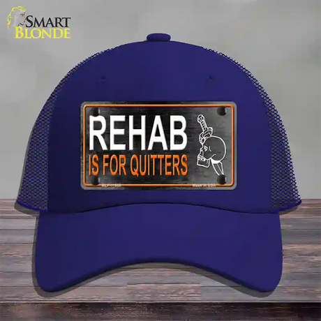 Rehab Is For Quitters Novelty License Plate Hat Mesh / Royal Blue