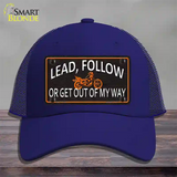 Lead Follow Novelty License Plate Hat Mesh / Royal Blue