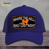 Where The Hell Novelty License Plate Hat Mesh / Royal Blue