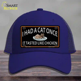 I Had A Cat Once Novelty License Plate Hat Mesh / Royal Blue