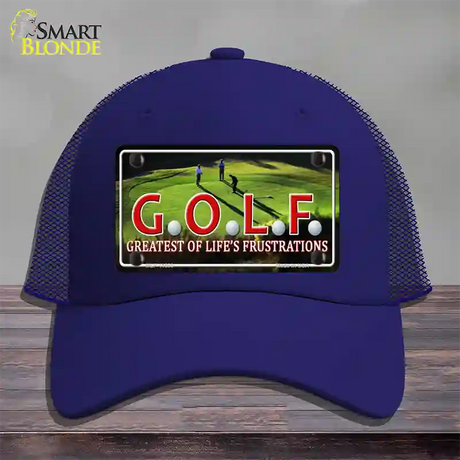 GOLF Novelty License Plate Hat Mesh / Royal Blue