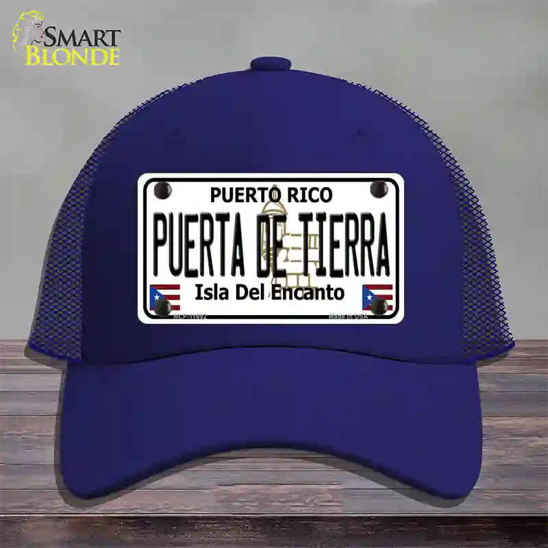 Puerta De Tierra Puerto Rico Novelty License Plate Hat Mesh / Royal Blue