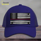 First Responder American Flag Novelty License Plate Hat Mesh / Royal Blue